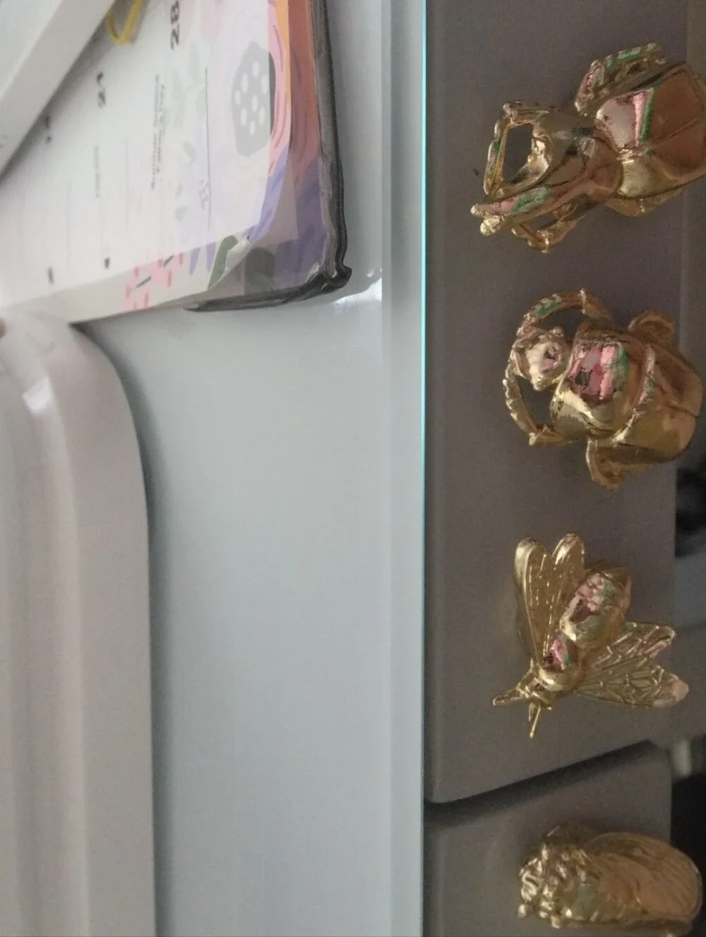 Gold Bee and Scarab Magnetic Wall Accents - Set of 4